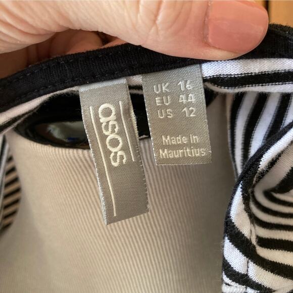 ASOS Stretch Striped Pullover Dress, Size 12 - Picture 4 of 5